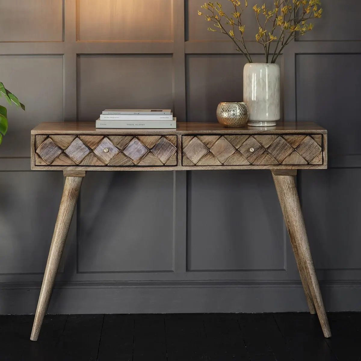 Tuscany Console Table Burnt Wax