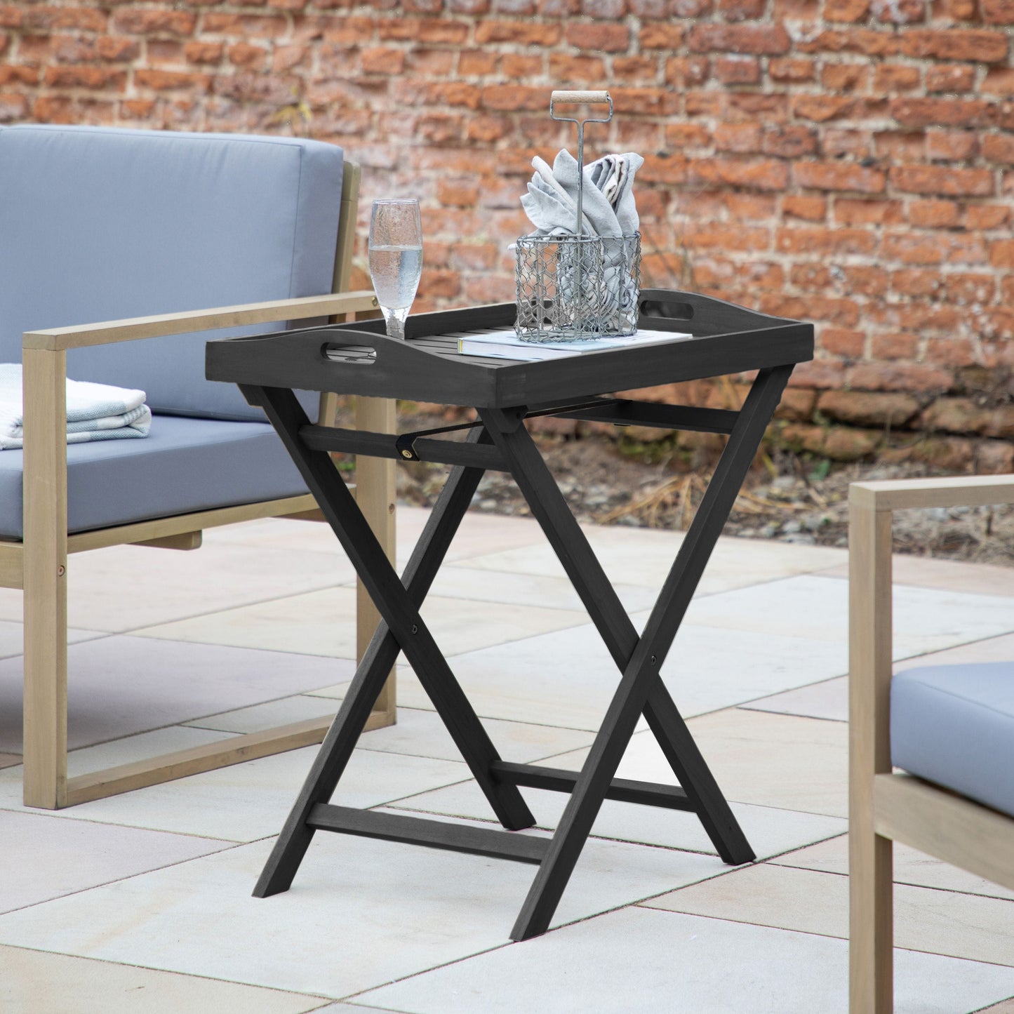 Volos Tray Table Charcoal - Colour Options