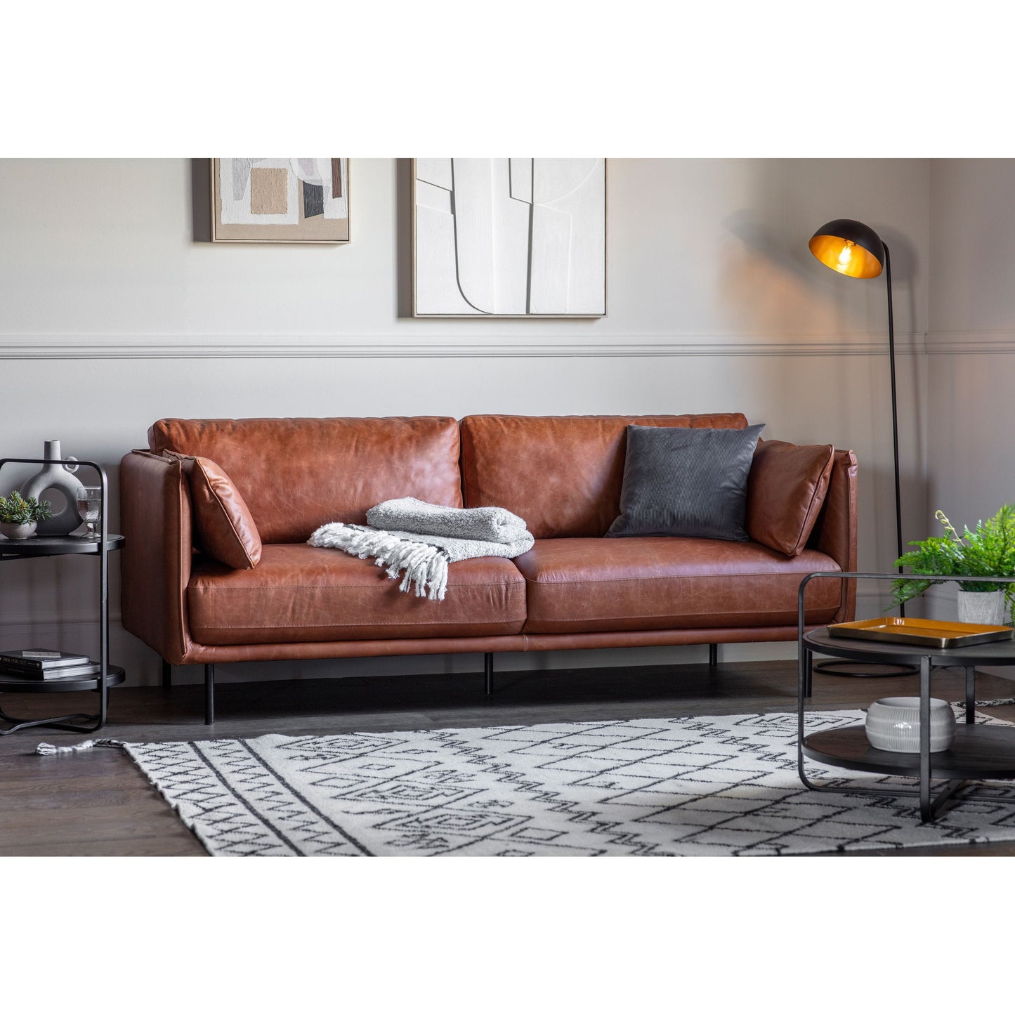 Wigmore Sofa Brown Leather Gallery Direct Homebound