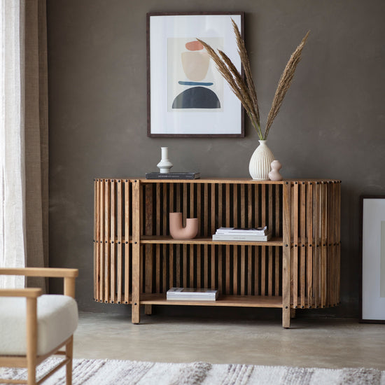 Voss Slatted Console Table Gallery Direct Homebound