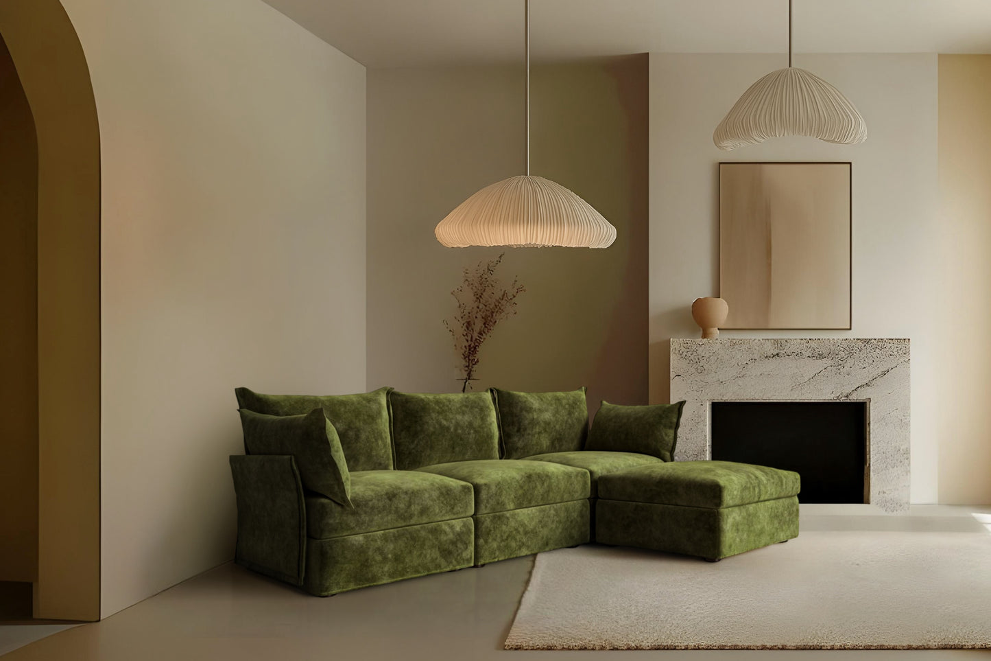 Model 06 3 Seater Sofa Mottled Velvet