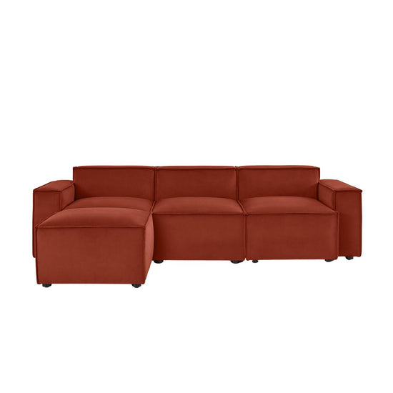 Model 03 3 Seater Chaise Sofa Eco Velvet