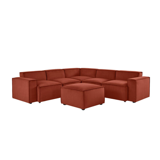 Model 03 Corner Sofa with Ottoman Eco Velvet