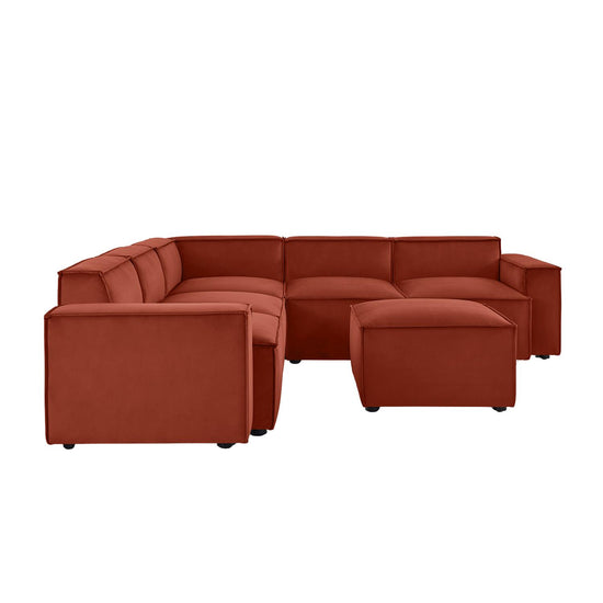 Model 03 Corner Sofa with Ottoman Eco Velvet