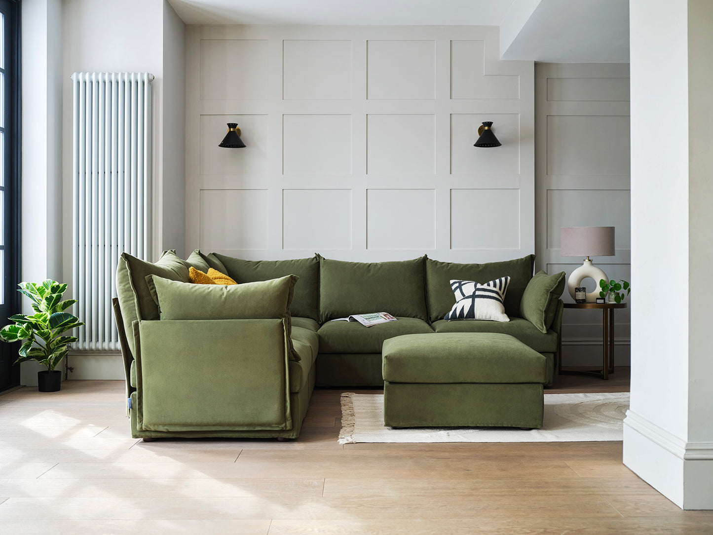 Model 06 Corner Sofa with Ottoman Velvet