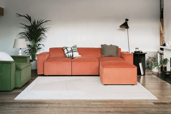 Model 03 3 Seater Chaise Sofa Velvet
