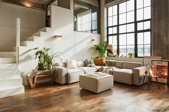 Model 03 Corner Sofa with Ottoman Linen