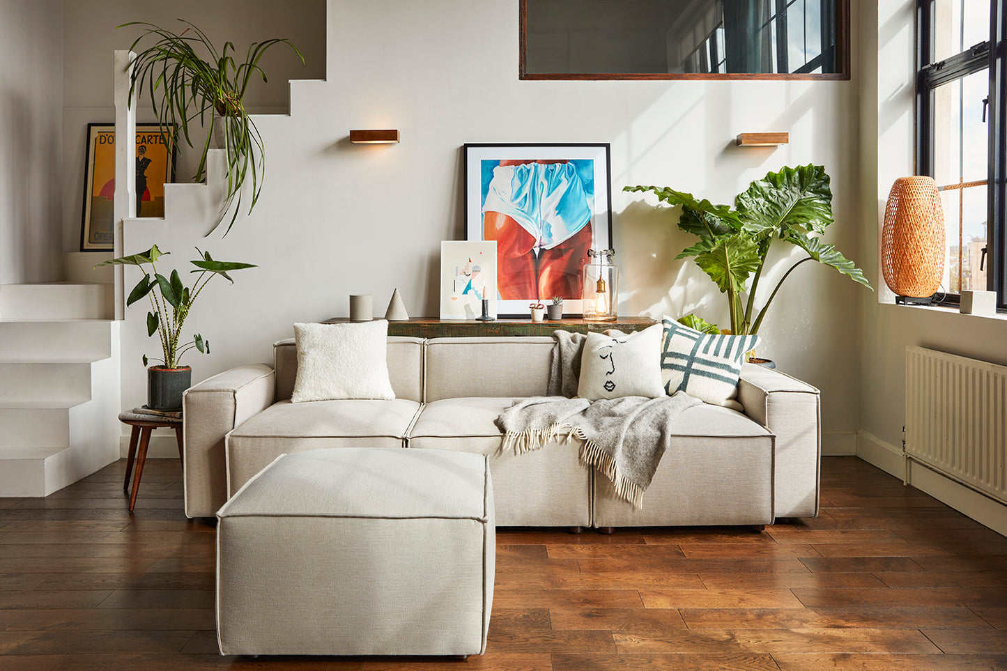 Model 03 3 Seater Chaise Sofa Linen