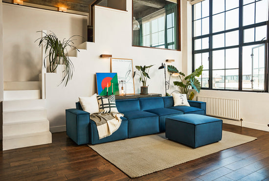 Model 03 4 Seater Chaise Sofa Velvet