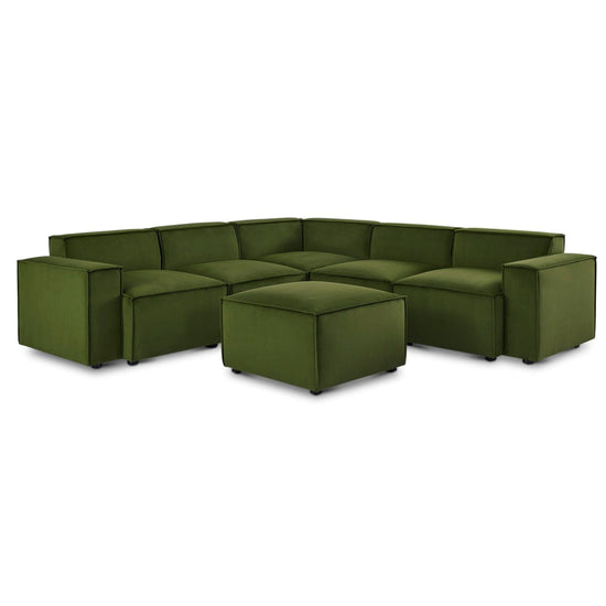 Model 03 Velvet Corner Sofa with Ottoman Swyft Homebound