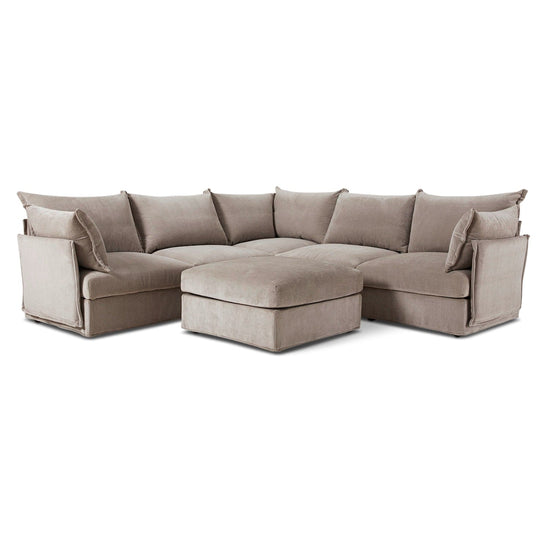 Model 06 Royal Velvet Corner Sofa with Ottoman Swyft Homebound