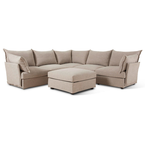 Model 06 Linen Corner Sofa with Ottoman Swyft Homebound