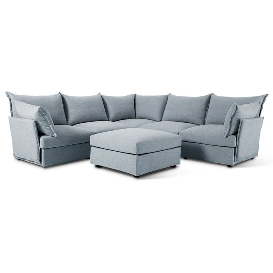 Model 06 Linen Corner Sofa with Ottoman Swyft Homebound