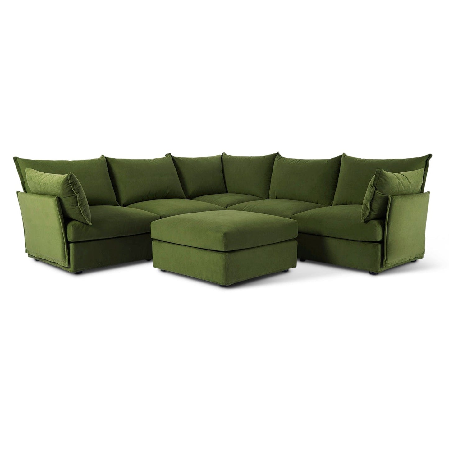 Model 06 Velvet Corner Sofa with Ottoman Swyft Homebound