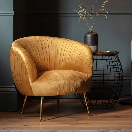 Valenza Tub Chair Gold Velvet Gallery Direct Homebound