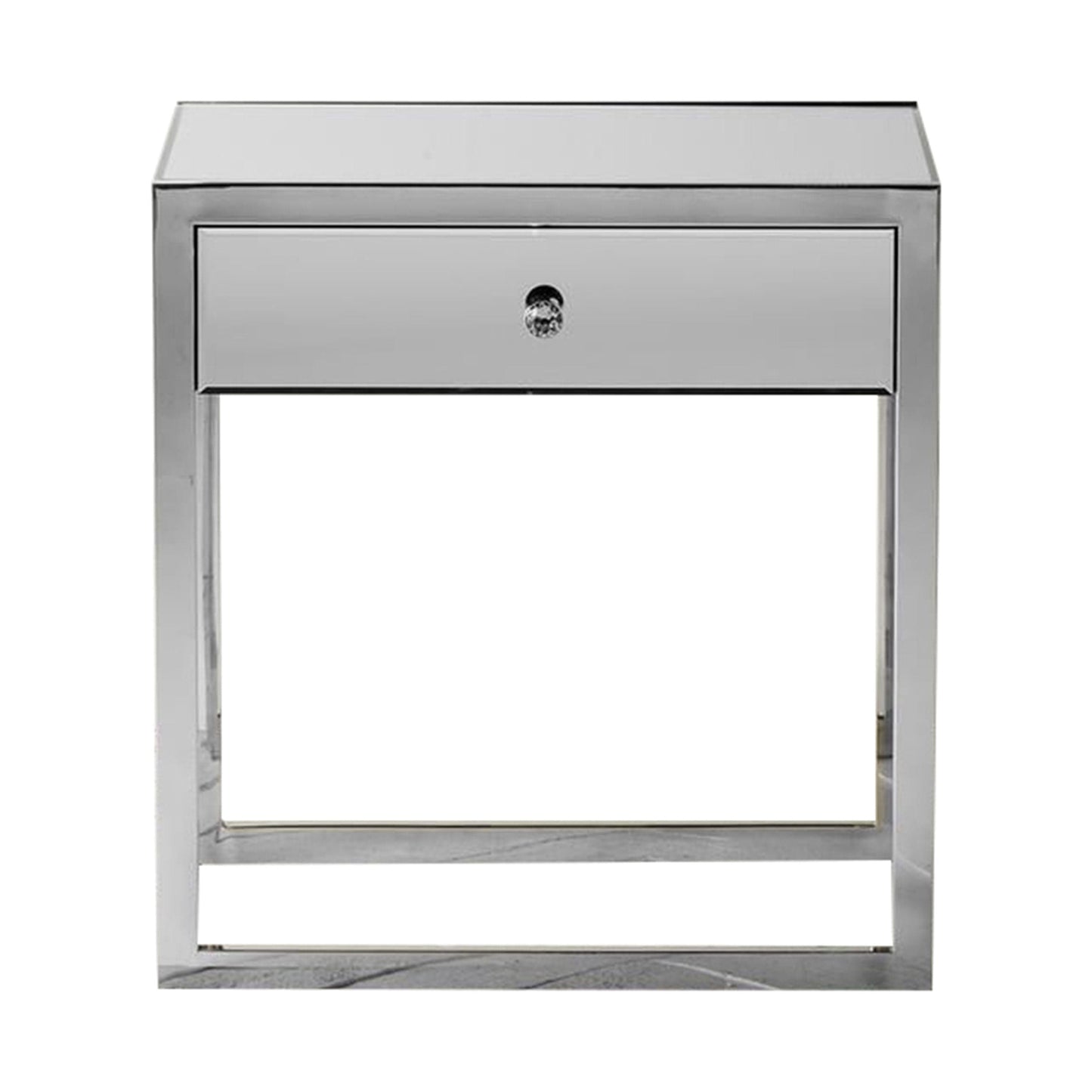 Cutler 1 Drawer Mirrored Side Table Gallery Direct Homebound