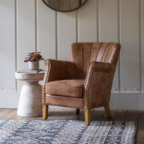 Hickman Armchair Brown Leather Gallery Direct Homebound