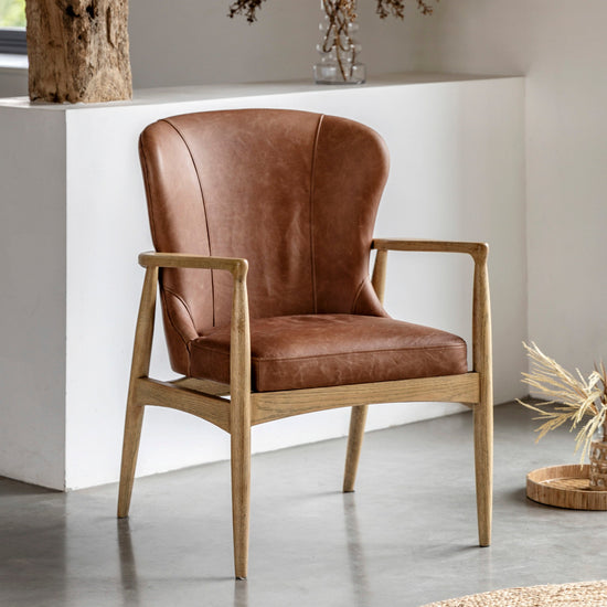 Tariva Armchair Antique Brown Leather Gallery Direct Homebound