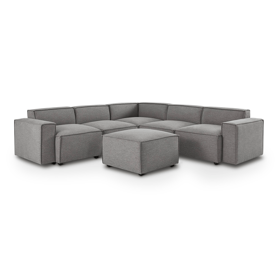 Model 03 Linen Corner Sofa with Ottoman